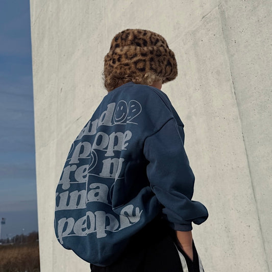 Kind People Sweatshirt Navy/White