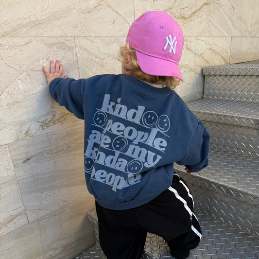 Kind People Sweatshirt Navy/White