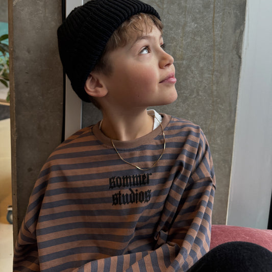 Charlie long tee Brown/blue