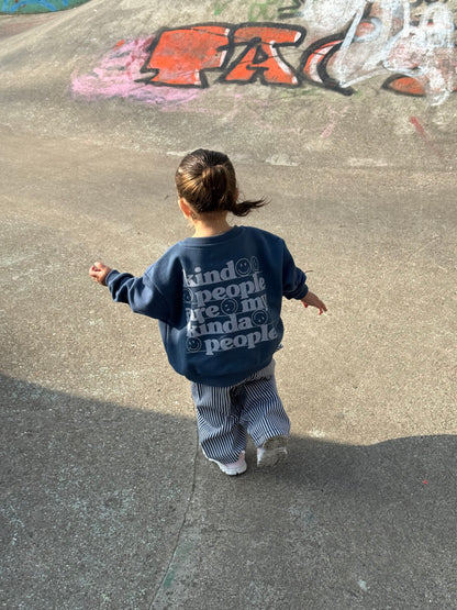 Kind People Sweatshirt Navy/White